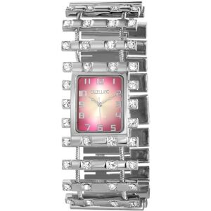Excellanc damarmbandsur analog kvarts olika material 152023800038, Silver/lila Excellanc damarmbandsur analog kvarts olika material 152023800038, Silver/lila