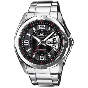 Casio Edifice herrarmbandsur i massivt rostfritt stål och armband, 10 bar, svart, En storlek, armband Casio Edifice herrarmbandsur i massivt rostfritt stål och armband, 10 bar, svart, En storlek, armband