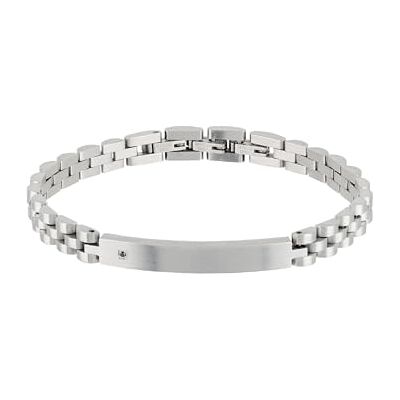 Breil Black Diamond Herrenarmband aus Edelstahl hergestellt mit kleinem schwarzen Naturdiamanten, Max. Länge: 22,5 cm, TJ2399 Breil Black Diamond Herrenarmband aus Edelstahl hergestellt mit kleinem schwarzen Naturdiamanten, Max. Länge: 22,5 cm, TJ2399