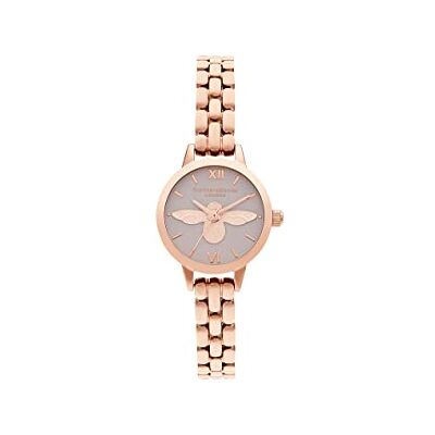 Olivia Burton Analog quartz klocka för kvinnor med roséguldfärgat armband i rostfritt stål, OB16MC53 Olivia Burton Analog quartz klocka för kvinnor med roséguldfärgat armband i rostfritt stål, OB16MC53