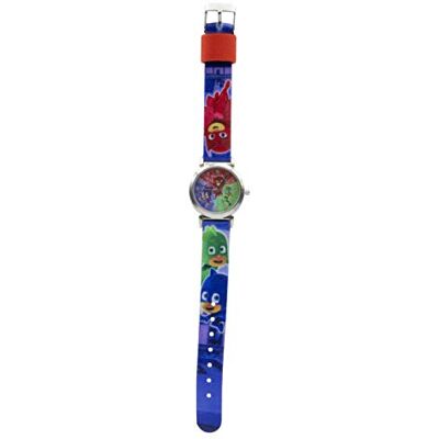 Joytoy PJ Masks Unisex – barn analog kvartsklocka med tygarmband 17027, flerfärgad, Bälte Joytoy PJ Masks Unisex – barn analog kvartsklocka med tygarmband 17027, flerfärgad, Bälte