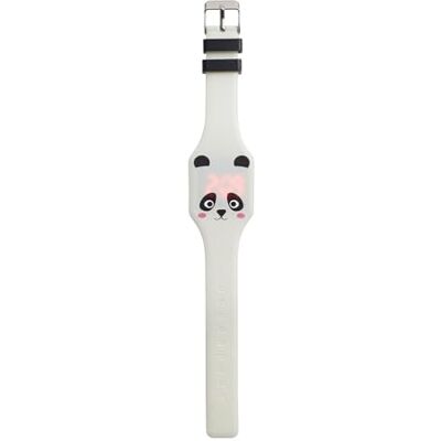 Back2Fun Digital barnklocka, LED-pekskärm, 12-timmarssystem, batteri ingår, silikonband, present till pojkar och flickor, mått 32 x 225 x 5 mm, panda Back2Fun Digital barnklocka, LED-pekskärm, 12-timmarssystem, batteri ingår, silikonband, present till pojkar och flickor, mått 32 x 225 x 5 mm, panda