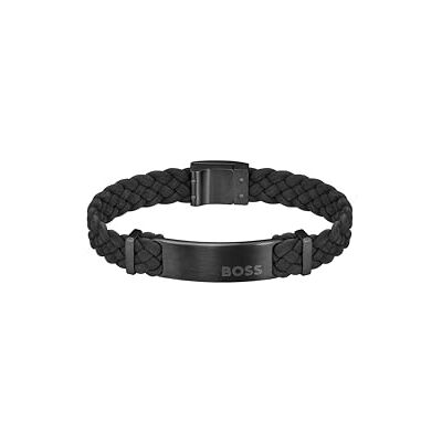 Boss herr Ionic svart pläterat läderarmband – 1580608M, Standard, Jonisk pläterad svart stål och svart läder Boss herr Ionic svart pläterat läderarmband – 1580608M, Standard, Jonisk pläterad svart stål och svart läder