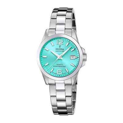 Festina Damklocka F20049/4 schweiziskt tillverkat Acero Clasico rostfritt stål fodral grått rostfritt stålarmband, Färg: blå Festina Damklocka F20049/4 schweiziskt tillverkat Acero Clasico rostfritt stål fodral grått rostfritt stålarmband, Färg: blå