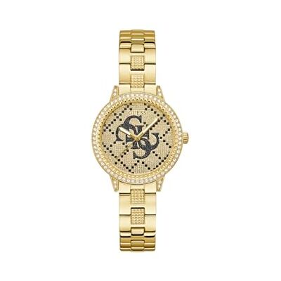 GUESS damklocka G LACE guld 34 mm med rostfritt stål armband och 3 bar vattenskydd – GW0944L2 GUESS damklocka G LACE guld 34 mm med rostfritt stål armband och 3 bar vattenskydd – GW0944L2