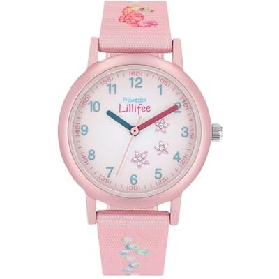 Prinzessin Lillifee Armbandsur flickor barnkvartsklocka analog, med textilband, rosa, 3 bars vattentät, kommer i klockpresentförpackning, 2031753 Prinzessin Lillifee Armbandsur flickor barnkvartsklocka analog, med textilband, rosa, 3 bars vattentät, kommer i klockpresentförpackning, 2031753