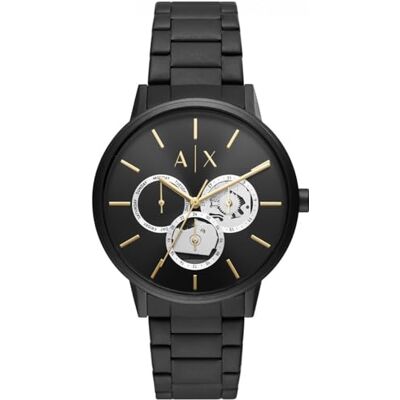 Giorgio Armani klocka för män, kvartsrörelse, 42 mm svart rostfritt stålfodral med rostfritt stålrem, AX2748 Giorgio Armani klocka för män, kvartsrörelse, 42 mm svart rostfritt stålfodral med rostfritt stålrem, AX2748