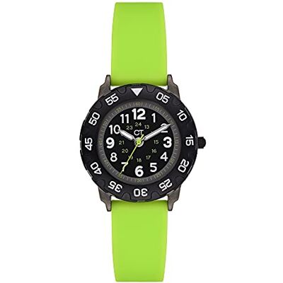Cool Time CT Kids armbandsur med Silkon-Armband CT-0025-PQ schwarz-grün Cool Time CT Kids armbandsur med Silkon-Armband CT-0025-PQ schwarz-grün