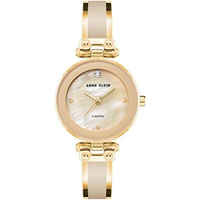 Anne Klein armbandsur för kvinnor med urtavla i äkta diamant, Beige Anne Klein armbandsur för kvinnor med urtavla i äkta diamant, Beige