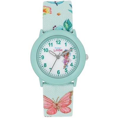 Prinzessin Lillifee Armbandsur flickor barnkvartsklocka analog, med textilband, 3 bars vattentät, kommer i klockpresentförpackning Prinzessin Lillifee Armbandsur flickor barnkvartsklocka analog, med textilband, 3 bars vattentät, kommer i klockpresentförpackning