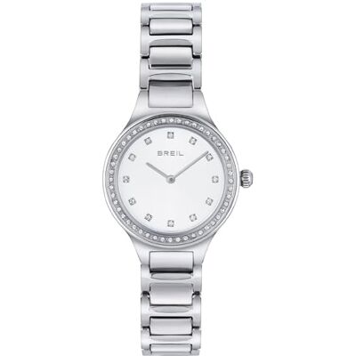 Breil Sheer damarmbandsur med armband av stål, i färg: silver/vit och zirkoniakristaller, husdiameter: 32 mm, TW1966, Silver/vit, ONE SIZE, Armband Breil Sheer damarmbandsur med armband av stål, i färg: silver/vit och zirkoniakristaller, husdiameter: 32 mm, TW1966, Silver/vit, ONE SIZE, Armband