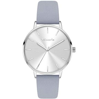 Tamaris damklocka med Lederband – Runde schlichte armbandsur för dam 36 mm armbandsur silver och Lederband Hellblau-Grau Tamaris damklocka med Lederband – Runde schlichte armbandsur för dam 36 mm armbandsur silver och Lederband Hellblau-Grau