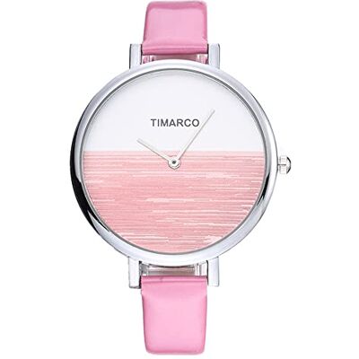 Basfur Dress Watch Fe-klocka-002-03, Rosa band/silverhalsduk, Modern Basfur Dress Watch Fe-klocka-002-03, Rosa band/silverhalsduk, Modern