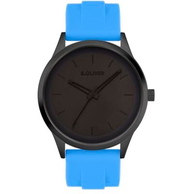 s.Oliver Oliver Herrklocka – rund – IP svart – 44 mm – klocka av metall med kvartsurverk på silikonband med stiftspänne – analog armbandsur – 3 atm vattentät – reptålig s.Oliver Oliver Herrklocka – rund – IP svart – 44 mm – klocka av metall med kvartsurverk på silikonband med stiftspänne – analog armbandsur – 3 atm vattentät – reptålig