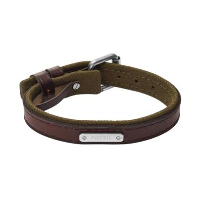 Fossil Everett Brunt läderarmband för män, JA7315998 Fossil Everett Brunt läderarmband för män, JA7315998