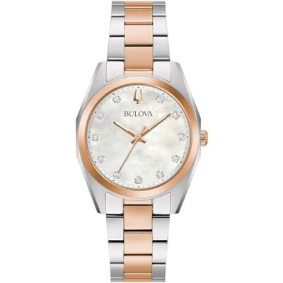 Bulova Dam analog automatisk klocka med armband i rostfritt stål 98P207, Tvåfärg, Modern Bulova Dam analog automatisk klocka med armband i rostfritt stål 98P207, Tvåfärg, Modern