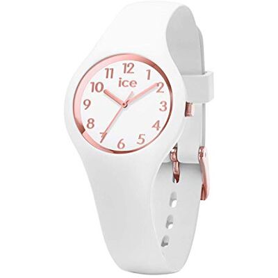 ICE-WATCH ICE glam White Rose-Gold Numbers vit damklocka med silikonband 015343 (extra Small) ICE-WATCH ICE glam White Rose-Gold Numbers vit damklocka med silikonband 015343 (extra Small)