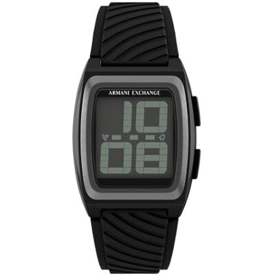 Giorgio Armani 42 mm svart plastklocka, AX2971 Giorgio Armani 42 mm svart plastklocka, AX2971