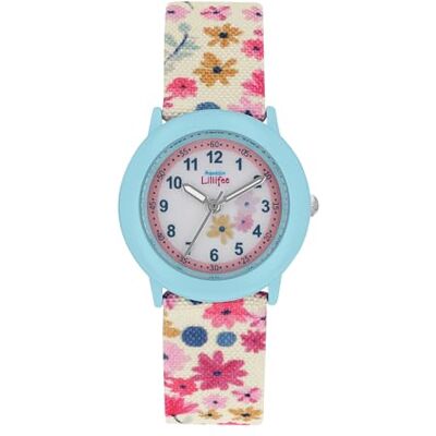 Prinzessin Lillifee Kvartsklocka för flickor Analog med textilrem, blå, 3 bar vattentät, levereras i klockpresentförpackning, 2039503 Prinzessin Lillifee Kvartsklocka för flickor Analog med textilrem, blå, 3 bar vattentät, levereras i klockpresentförpackning, 2039503