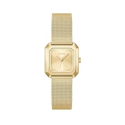 HUGO Three Hand Quartz Movement Watch Guldfärgad #HAZEL samling med guldfärgat rostfritt stålarmband 1540184 HUGO Three Hand Quartz Movement Watch Guldfärgad #HAZEL samling med guldfärgat rostfritt stålarmband 1540184