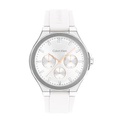 Calvin analog multifunktion kvartsur för kvinnor livskraft kollektion med vitt silikonarmband 25100106 Calvin analog multifunktion kvartsur för kvinnor livskraft kollektion med vitt silikonarmband 25100106