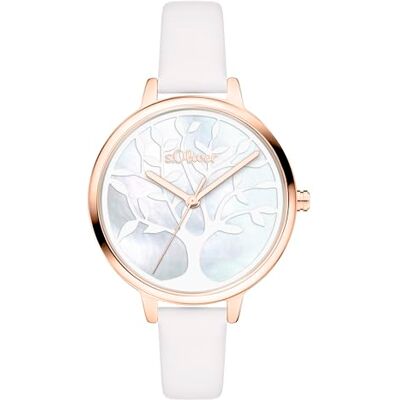 s.Oliver damklocka – rund – roséguld – 36 mm – elegant damklocka av metall med kvartsrörelse – 3 atm vattentät – reptålig s.Oliver damklocka – rund – roséguld – 36 mm – elegant damklocka av metall med kvartsrörelse – 3 atm vattentät – reptålig