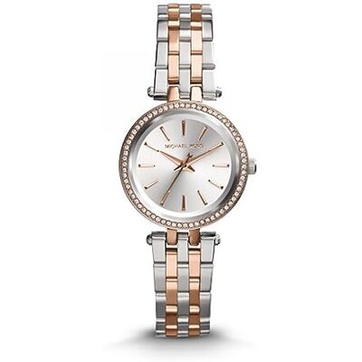 Michael Kors Darci Damklocka, Silverfärgad Quartz trehandsverk med armband i rostfritt stål Michael Kors Darci Damklocka, Silverfärgad Quartz trehandsverk med armband i rostfritt stål