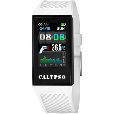 Calypso Klocka Modell K8501/1 från SMARTWATCH Collection, fodral 23,80/41,30 mm med Flerfärgad gummirem för män K8501/1, Vit, armband Calypso Klocka Modell K8501/1 från SMARTWATCH Collection, fodral 23,80/41,30 mm med Flerfärgad gummirem för män K8501/1, Vit, armband