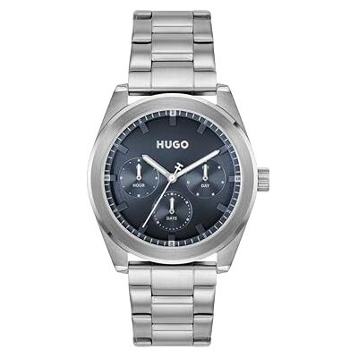 HUGO analog multifunktion kvartsur för män #Bright Sport Collection med silver rostfritt stål armband 1530424 HUGO analog multifunktion kvartsur för män #Bright Sport Collection med silver rostfritt stål armband 1530424