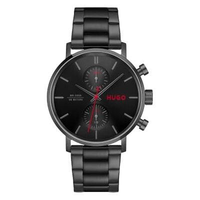 HUGO Analog Multifunktionsklocka För Män Ur #Takeoff-Kollektionen Med Svart Armband I Stainless Steel – 1530468 HUGO Analog Multifunktionsklocka För Män Ur #Takeoff-Kollektionen Med Svart Armband I Stainless Steel – 1530468