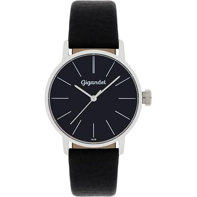 Gigandet Damer analog japanskt kvartsurverk klocka med läderarmband 10VNAG43NE/002, svart Gigandet Damer analog japanskt kvartsurverk klocka med läderarmband 10VNAG43NE/002, svart