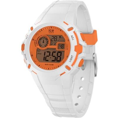 ICE-WATCH ICE digit explorer White orange Vit pojk klocka med silikonarmband 024002 (Small) ICE-WATCH ICE digit explorer White orange Vit pojk klocka med silikonarmband 024002 (Small)