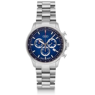 Audi collection Audi 3102500300 kronograf rostfritt stål armbandsur klockor ringar logotyp, silver Audi collection Audi 3102500300 kronograf rostfritt stål armbandsur klockor ringar logotyp, silver