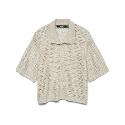 VERO MODA dam Vmleilani Mesh 2/4 Poloneck cardigan, Björk, L VERO MODA dam Vmleilani Mesh 2/4 Poloneck cardigan, Björk, L