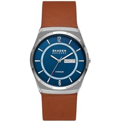 Skagen analog kvarts klocka för män med läderrem SKW6906 Skagen analog kvarts klocka för män med läderrem SKW6906