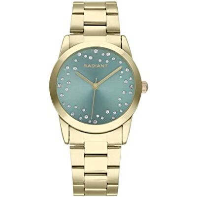 Radiant Fiji Collection Analog och automatisk armbandsur för kvinnor Armbandsur med guld urtavla och rostfritt stål rem storlek 36 mm. 3ATM., Grön, armband Radiant Fiji Collection Analog och automatisk armbandsur för kvinnor Armbandsur med guld urtavla och rostfritt stål rem storlek 36 mm. 3ATM., Grön, armband