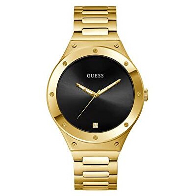 GUESS US herr guldton och svart analog klocka, en GUESS US herr guldton och svart analog klocka, en