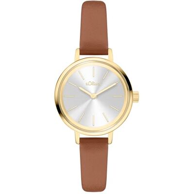 s.Oliver damklocka – rund – guld – 28 mm – elegant damklocka i metall med kvartsurverk – 3 atm vattentät – reptålig s.Oliver damklocka – rund – guld – 28 mm – elegant damklocka i metall med kvartsurverk – 3 atm vattentät – reptålig