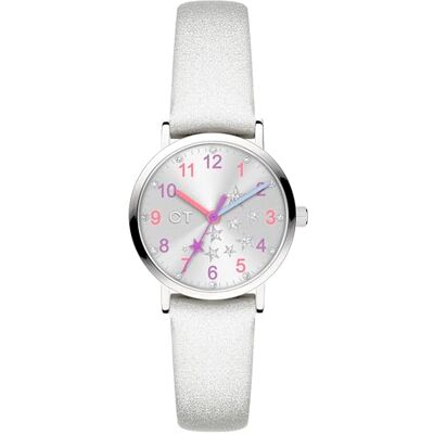 Cool Time flickor och unisex armbandsur CT-0063-LQ metall i silver på konstläderarmband Cool Time flickor och unisex armbandsur CT-0063-LQ metall i silver på konstläderarmband