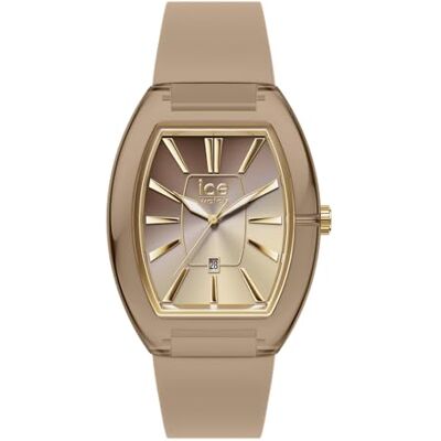 ICE-WATCH , Ice Boliday Women Dome Plastic Warm Taupe, Brun Klocka För Damer Med Silikonarmband, 025179, Small ICE-WATCH , Ice Boliday Women Dome Plastic Warm Taupe, Brun Klocka För Damer Med Silikonarmband, 025179, Small