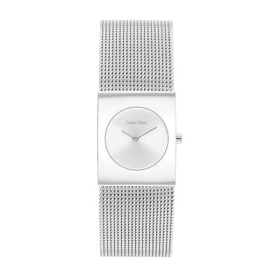 Calvin tvåhandars kvartsurverk klocka för kvinnor CK Pulse kollektion med silver rostfritt stål nätarmband 25100135 Calvin tvåhandars kvartsurverk klocka för kvinnor CK Pulse kollektion med silver rostfritt stål nätarmband 25100135