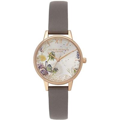 Olivia Burton Damer analog kvartsklocka med läderarmband OB16SG02, Armband Olivia Burton Damer analog kvartsklocka med läderarmband OB16SG02, Armband