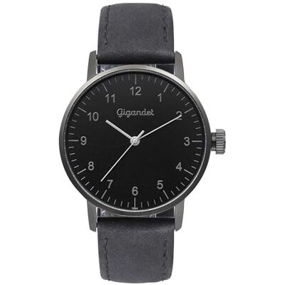 Gigandet Damer analog japansk kvartsurverk klocka med läderarmband 13VNAG27NE/004, svart Gigandet Damer analog japansk kvartsurverk klocka med läderarmband 13VNAG27NE/004, svart
