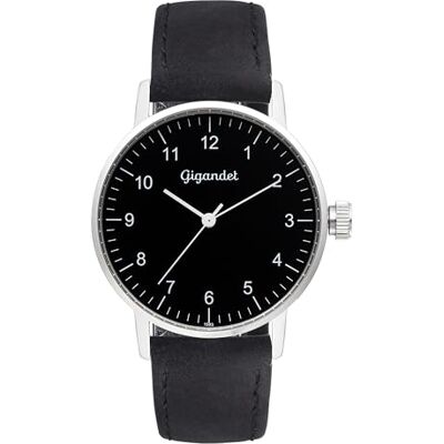 Gigandet Damer analog japanskt kvartsurverk klocka med läderarmband 7VNAG27NE/003, svart Gigandet Damer analog japanskt kvartsurverk klocka med läderarmband 7VNAG27NE/003, svart