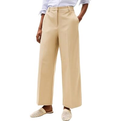 Tommy Hilfiger dam LW BI-STRETCH brett ben kors byxa WW0WW45463, beige, R40, Beige (beige), 66 SE Tommy Hilfiger dam LW BI-STRETCH brett ben kors byxa WW0WW45463, beige, R40, Beige (beige), 66 SE