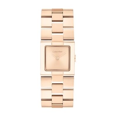 Calvin tvåhandars kvartsurverk klocka för kvinnor CK Meridian samling med roséguld färgat rostfritt stål armband 25100090 Calvin tvåhandars kvartsurverk klocka för kvinnor CK Meridian samling med roséguld färgat rostfritt stål armband 25100090