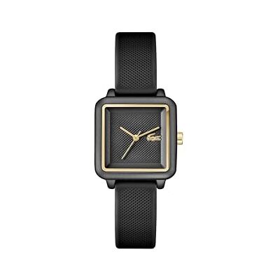 Lacoste trehandskvartsurverk klocka för kvinnor .12.12 flödeskollektion med svart silikonarmband 2001408, Svart Lacoste trehandskvartsurverk klocka för kvinnor .12.12 flödeskollektion med svart silikonarmband 2001408, Svart
