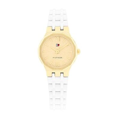 Tommy Hilfiger Tre Hand Quartz Rörelseklocka Vit med Vit Silikon Armband 1782883 Tommy Hilfiger Tre Hand Quartz Rörelseklocka Vit med Vit Silikon Armband 1782883
