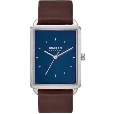 Skagen Herr analog kvartsklocka med läderrem SKW6930, Brun Skagen Herr analog kvartsklocka med läderrem SKW6930, Brun
