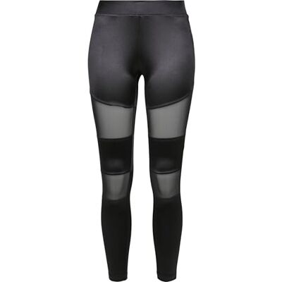 Urban Classics Damer Shiny Tech mesh-leggings, svart, L Urban Classics Damer Shiny Tech mesh-leggings, svart, L